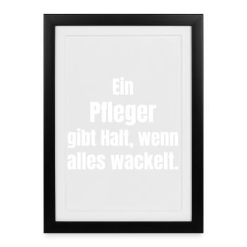Nurse stops in chaos Typo - Framed poster (27 × 37 cm) - black - Front