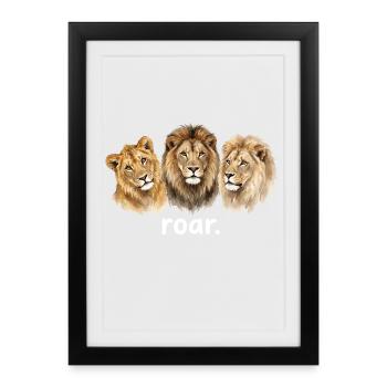 Lion's Roar Funny Lion Roar for Lion's Love - Framed poster (27 × 37 cm) - black - Front