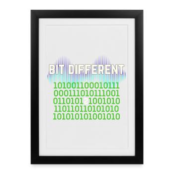 Bit Different - Nerdy Binary Error Design - Framed poster (27 × 37 cm) - black - Front