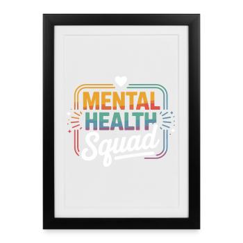 T-shirt arc-en-ciel de l’équipe de santé mentale - Affiche encadrée (27 × 37 cm) - noir - Devant