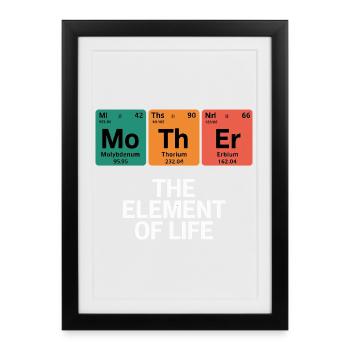 Mère : La chimie de l’élément de la vie Tableau périodique - Affiche encadrée (27 × 37 cm) - noir - Devant