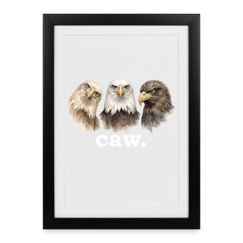 eagle croak funny eagle lover funny croak - Framed poster (27 × 37 cm) - black - Front