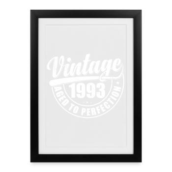 Birthday Gift 1993 Vintage 1993 Retro 1993 - Framed poster (27 × 37 cm) - black - Front