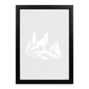 howling wolf - Framed poster (27 × 37 cm) - black - Front