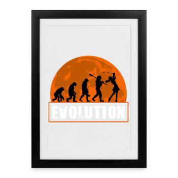Évolution du golf, fille golfeuse Joueuse de golf cadeau - Affiche encadrée (27 × 37 cm) - noir - Devant