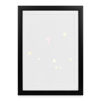 Croix dans le ciel étoilé - Affiche encadrée (27 × 37 cm) - noir - Devant