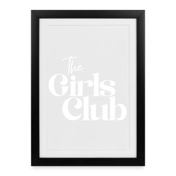 filles, soirée pyjama, girl power - Affiche encadrée (27 × 37 cm) - noir - Devant