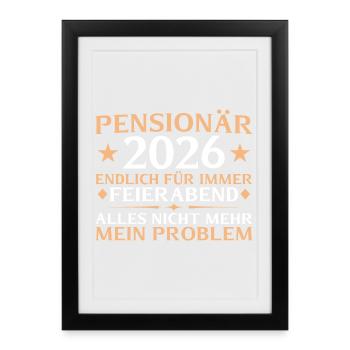 Don de retraite pour fonctionnaires retraités 2026 - Affiche encadrée (27 × 37 cm) - noir - Devant