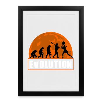 Évolution de la silhouette vintage du joueur de tennis - Affiche encadrée (27 × 37 cm) - noir - Devant