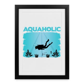 Diver Saying Design - Framed poster (27 × 37 cm) - black - Front