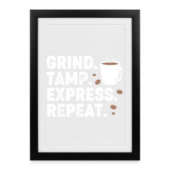 Barista Espresso Coffee Caffeine - Framed poster (27 × 37 cm) - black - Front