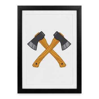 Crossed Axes - Framed poster (27 × 37 cm) - black - Front