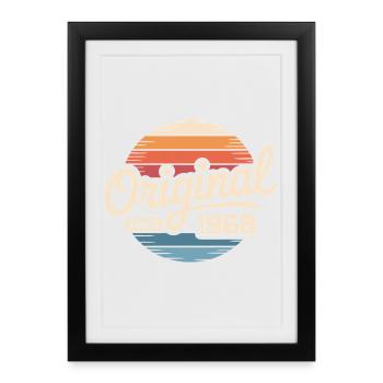 Cadeau d’anniversaire vintage 1968 1968 - Affiche encadrée (27 × 37 cm) - noir - Devant