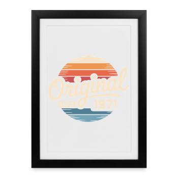 Jahrgang 1971 Vintage Geburtstag Geschenk 1971  - Gerahmtes Poster (27 × 37 cm) - Schwarz - Vorne