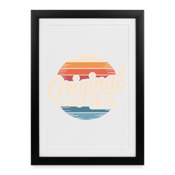 Cadeau d’anniversaire vintage 1975 Vintage 1975 - Affiche encadrée (27 × 37 cm) - noir - Devant