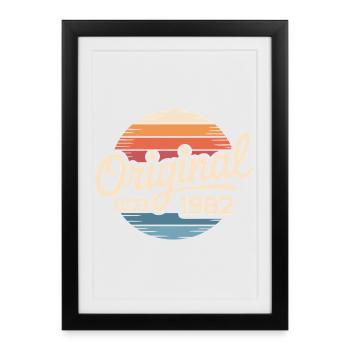 Cadeau d’anniversaire vintage 1982 1982 - Affiche encadrée (27 × 37 cm) - noir - Devant