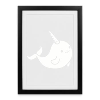 narval - Affiche encadrée (27 × 37 cm) - noir - Devant