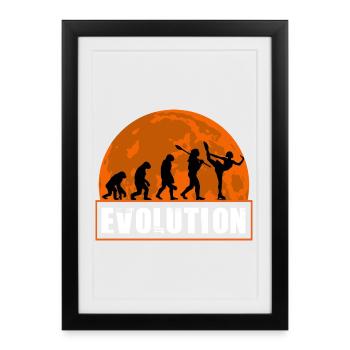 Evolution of Figure Skating Retro Figure Skater - Framed poster (27 × 37 cm) - black - Front