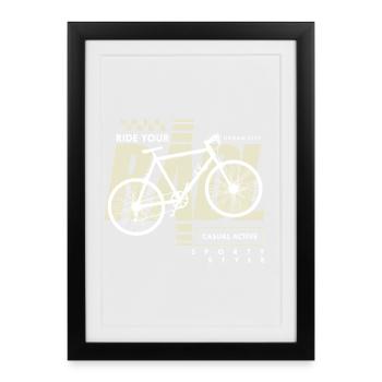 Urban Bike Casual Active Radl Radln - Affiche encadrée (27 × 37 cm) - noir - Devant