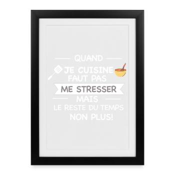 tablier de cuisine humoristique - Affiche encadrée (27 × 37 cm) - noir - Devant