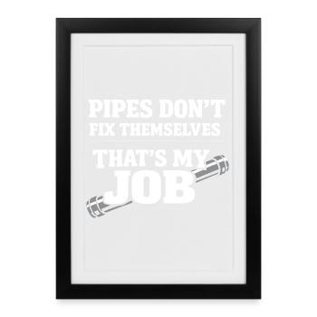 Pfeifenflüsterer, Klempnerhandwerk, Humor-geschenk - Gerahmtes Poster (27 × 37 cm) - Schwarz - Vorne
