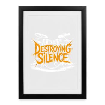 Drummer Drumset Design - Framed poster (27 × 37 cm) - black - Front