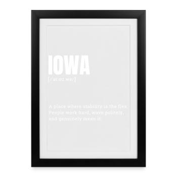 Iowa Bold Typography Statement - Framed poster (27 × 37 cm) - black - Front