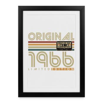 Cadeau d’anniversaire vintage original de 1966 - Affiche encadrée (27 × 37 cm) - noir - Devant