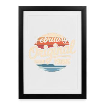 February 1986 Birthday present February 1986 - Framed poster (27 × 37 cm) - black - Front