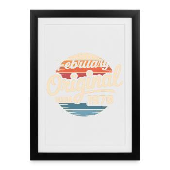 Februar 1970 Geburtstagsgeschenk Februar 1970 - Gerahmtes Poster (27 × 37 cm) - Schwarz - Vorne