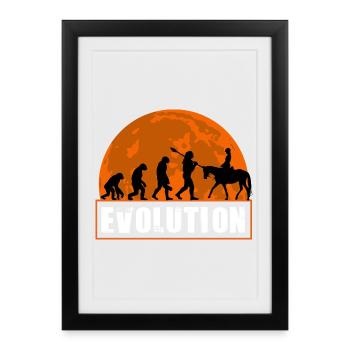 Évolution de l’art équestre de l’homme à cheval - Affiche encadrée (27 × 37 cm) - noir - Devant