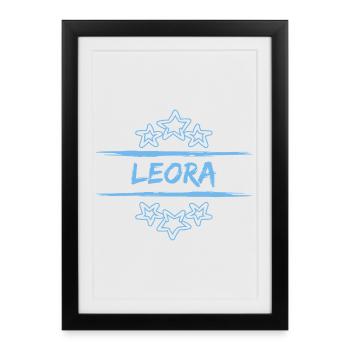 Leora comme nom de naissance - Affiche encadrée (27 × 37 cm) - noir - Devant