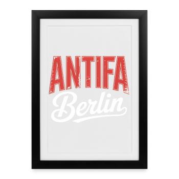 Antifa Berlin - Antifascist Tee - Framed poster (27 × 37 cm) - black - Front