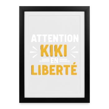 Quote Man Kiki Funny Name Humor Attention - Framed poster (27 × 37 cm) - black - Front
