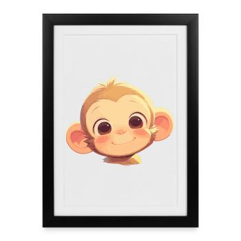 Macaque Macaque - Affiche encadrée (27 × 37 cm) - noir - Devant