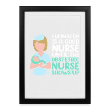 Nurse Pregnancy Hospital - Framed poster (27 × 37 cm) - black - Front