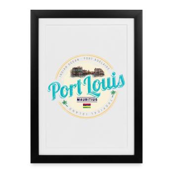 Port Louis Mauritius Indian Ocean Souvenir - Framed poster (27 × 37 cm) - black - Front