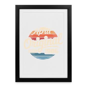 Born in april 1986 - 40th birthday april 1986 - Framed poster (27 × 37 cm) - black - Front