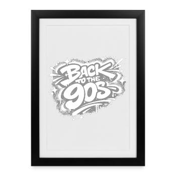 Back to the 90s Graffiti - Framed poster (27 × 37 cm) - black - Front