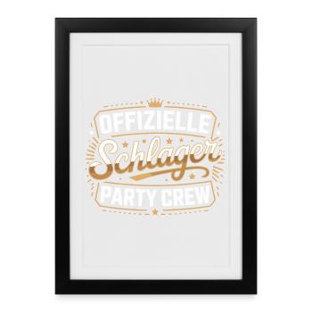 Schlager Party Crew Mallorca Festival JGA Malle - Gerahmtes Poster (27 × 37 cm) - Schwarz - Vorne