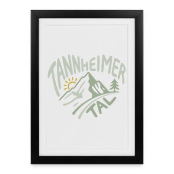 Panorama du cœur des Alpes de Tannheimer Tal - Affiche encadrée (27 × 37 cm) - noir - Devant