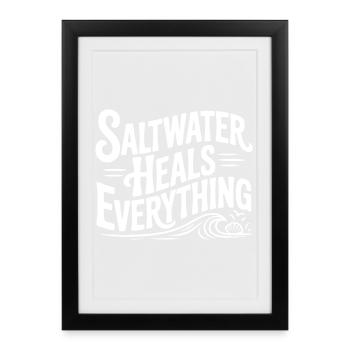 L’eau salée guérit tout - Affiche encadrée (27 × 37 cm) - noir - Devant
