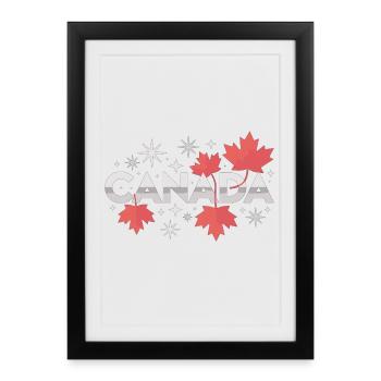 Idée cadeau pour la feuille d’érable du Canada - Affiche encadrée (27 × 37 cm) - noir - Devant