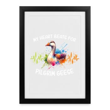 Ligne Cœur d’Oie Pèlerine - Affiche encadrée (27 × 37 cm) - noir - Devant
