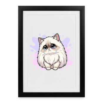 Tear cat heart cat - Framed poster (27 × 37 cm) - black - Front