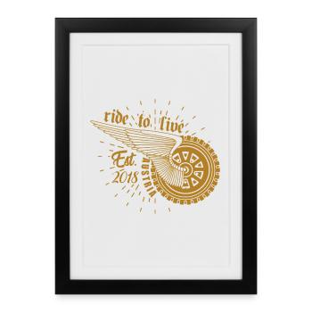 Cadeau des hommes motards Ride to Live - Affiche encadrée (27 × 37 cm) - noir - Devant
