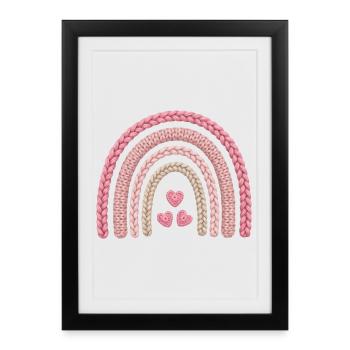 Rainbow Pink Knitting Pattern - Framed poster (27 × 37 cm) - black - Front
