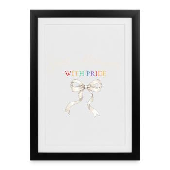 Just Married Pride Bow - Framed poster (27 × 37 cm) - black - Front