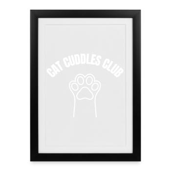 Club de câlins pour chats - Affiche encadrée (27 × 37 cm) - noir - Devant