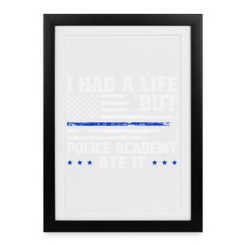 Diplômés des survivants de l’École de police Académie de police - Affiche encadrée (27 × 37 cm) - noir - Devant